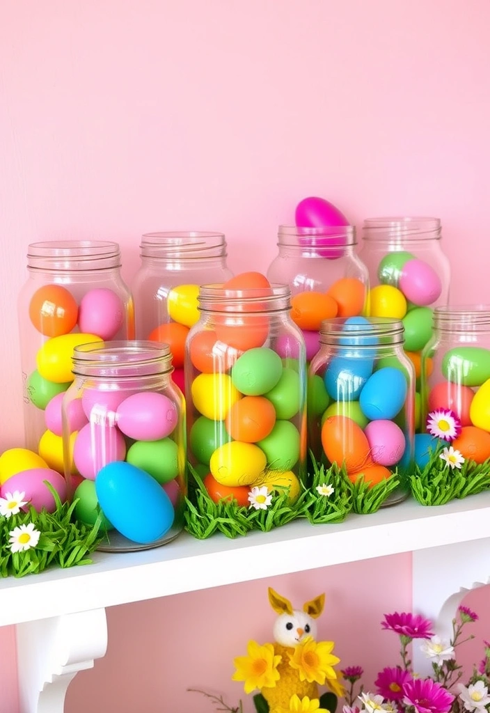 10 Charming Easter Home Decor Ideas That Won't Break the Bank! - 2. Colorful Egg Jars