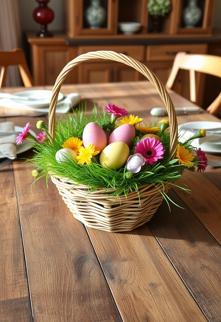 10 Charming Easter Home Decor Ideas That Won't Break the Bank! - 8. Rustic Easter Basket Centerpieces