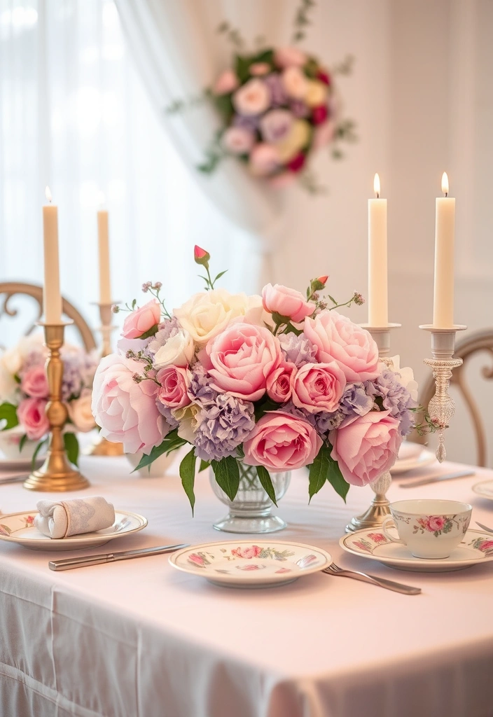 12 Romantic Table Arrangements for Valentine's Day That Will Set the Mood for Love! - 2. Soft Pastels for a Dreamy Ambiance