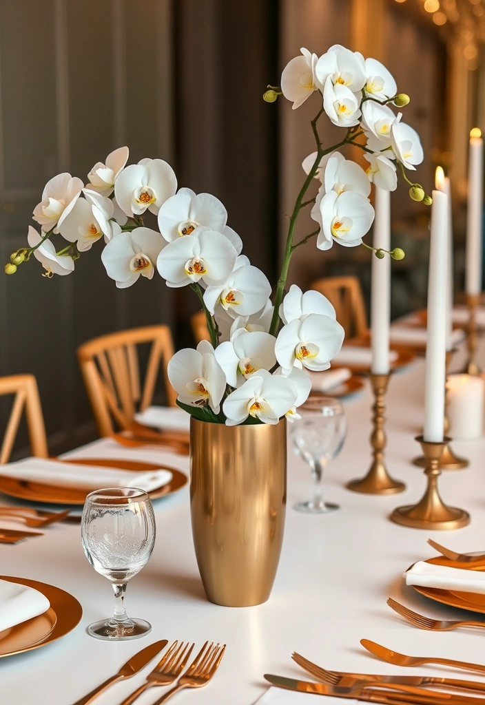 12 Romantic Table Arrangements for Valentine's Day That Will Set the Mood for Love! - 4. Elegant White and Gold Theme