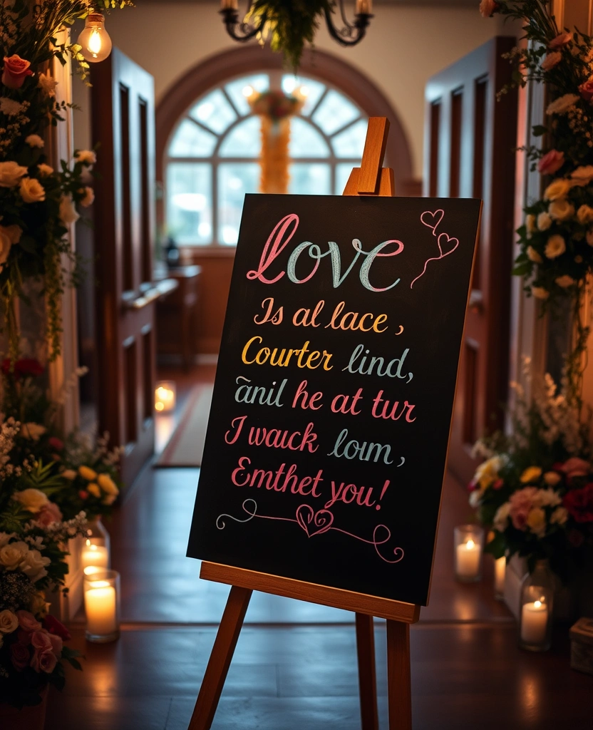 12 Stylish Valentine's Day Party Decorations That Won't Break the Bank! - 10. Love Quote Chalkboard