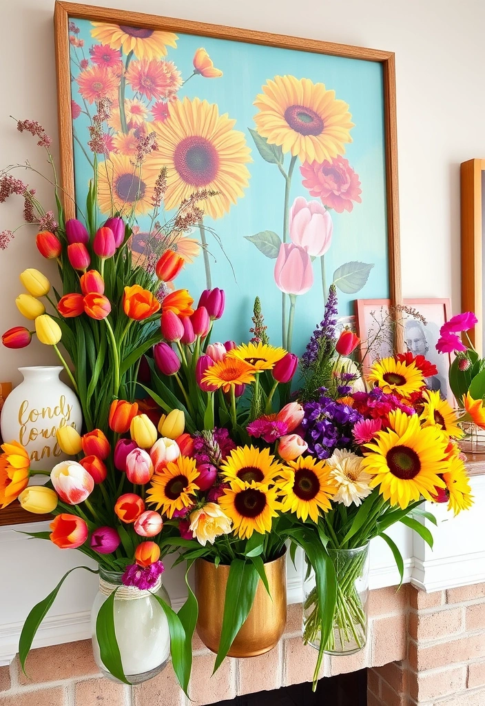 15 Fresh Spring Mantel Inspirations That Will Brighten Your Home! - 10. Celebration of Color