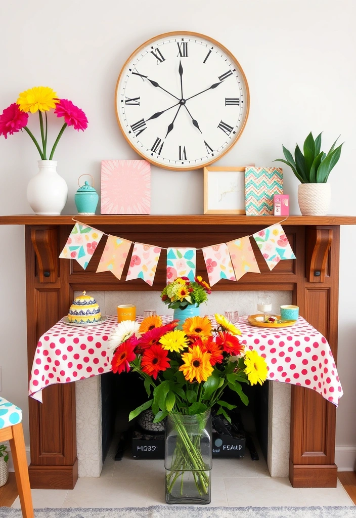 15 Fresh Spring Mantel Inspirations That Will Brighten Your Home! - 14. Playful Patterns