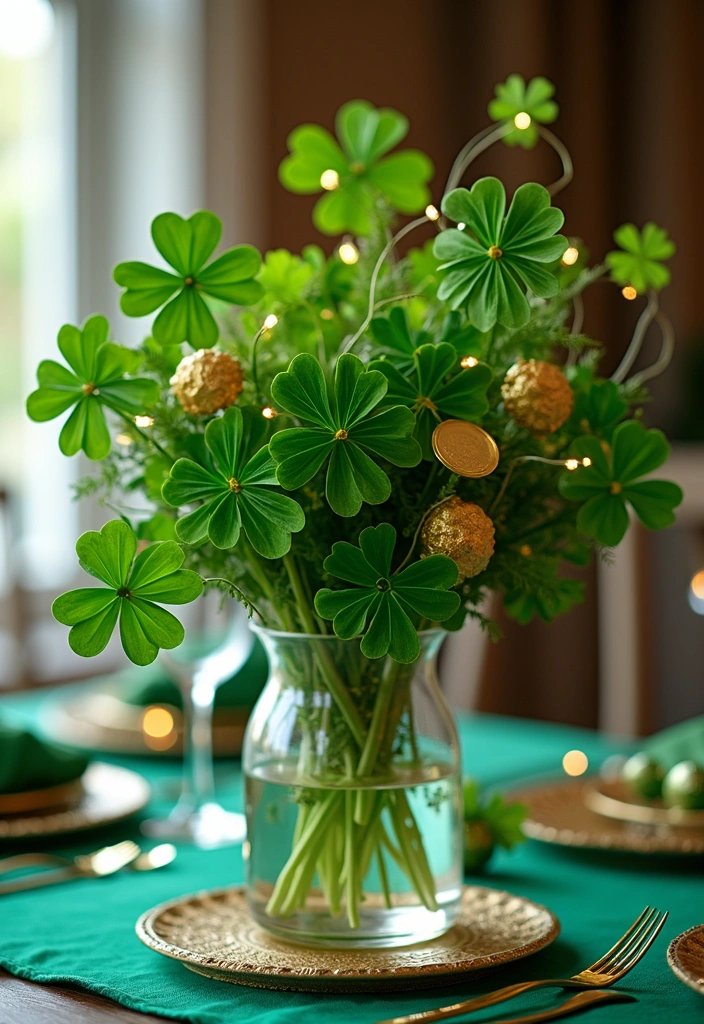 16 Best St. Patrick’s Day Party Decorations - 1. Festive Shamrock Centerpiece