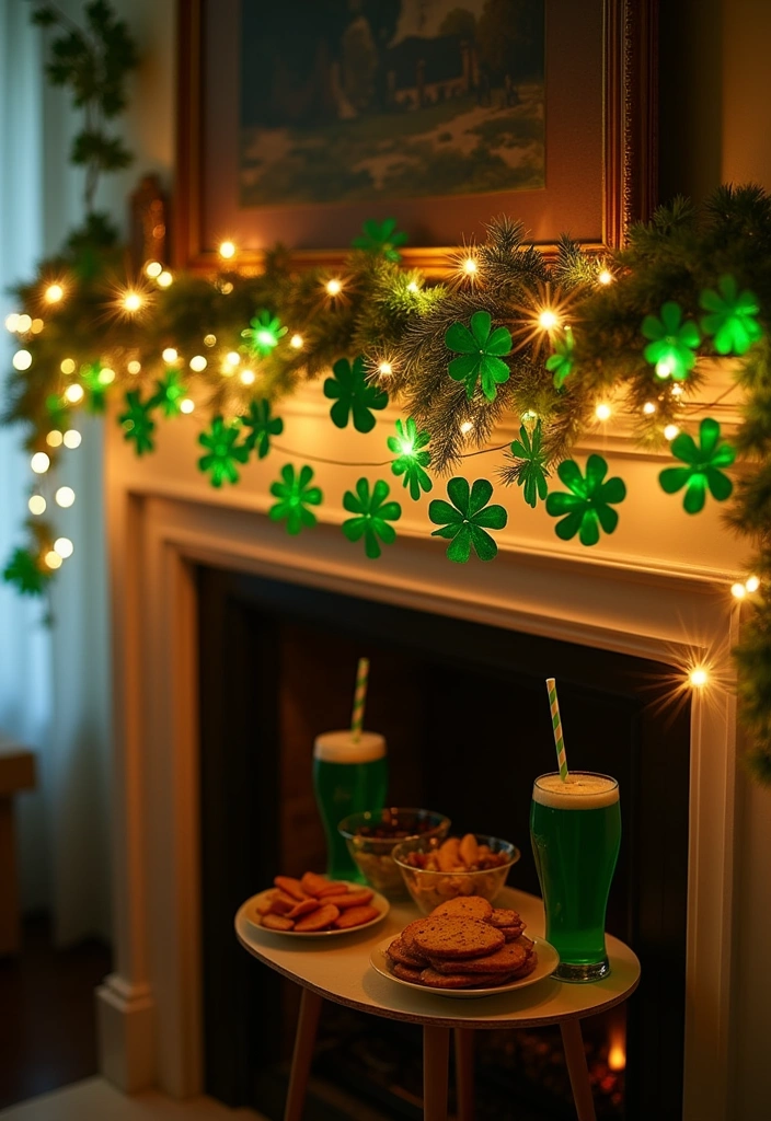 16 Best St. Patrick’s Day Party Decorations - 4. Glittery Shamrock Garland