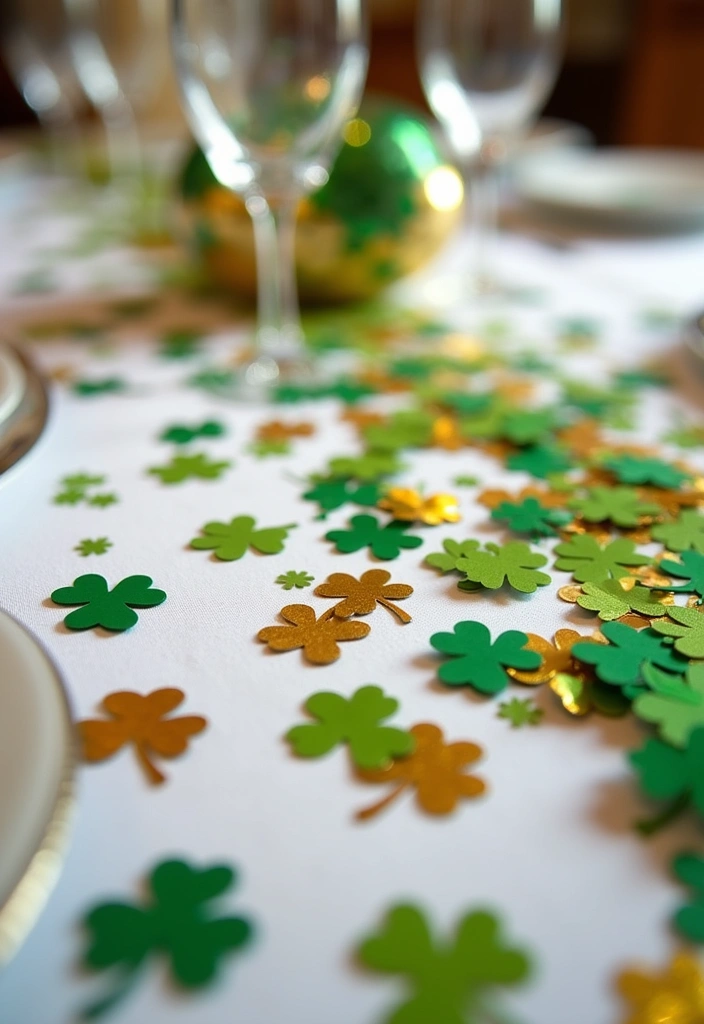 16 Best St. Patrick’s Day Party Decorations - 9. Lucky Charm Table Confetti